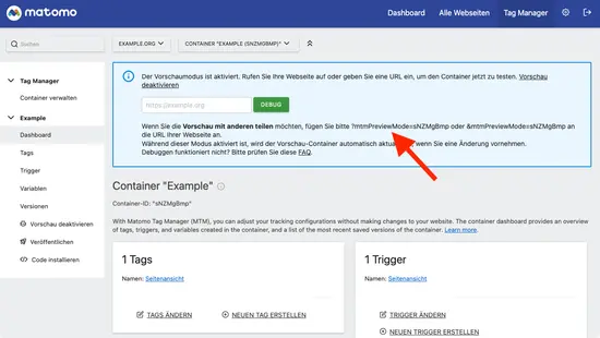 In der linken Navigation kannst du die »Vorschau aktivieren« oder wieder deaktivieren